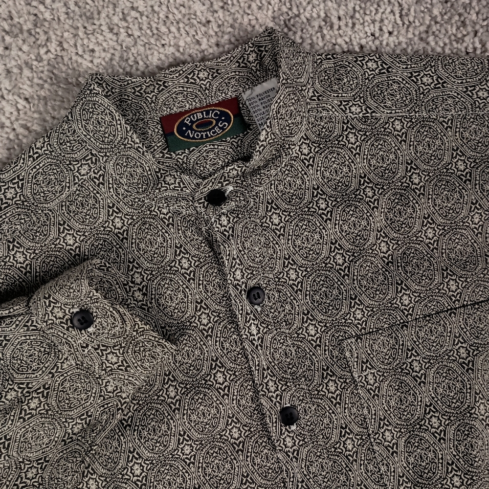 Public Notices Boys‎ M(10-12) Geometric Pattern Long Sleeve Shirt